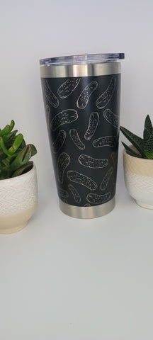 Pickles Laser Engraved 20oz Double Wall Insulated Tumbler Travel mug,Seamless Tumbler ,Gift for daughter, niece, Friend