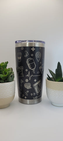 Nurse NHS gift Laser Engraved 20oz Double Wall Insulated Tumbler Travel mug,Seamless Tumbler ,Gift for Mum, Aunty, Daughter, Friend, Teacher