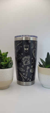 Nurse NHS gift Laser Engraved 20oz Double Wall Insulated Tumbler Travel mug,Seamless Tumbler ,Gift for Mum, Aunty, Daughter, Friend, Teacher