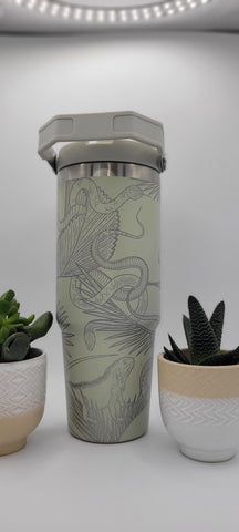 Iguanas & Snakes Laser Engraved 30oz Double Wall Insulated Tumbler Custom Seamless Tumbler