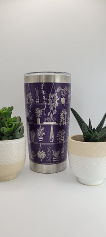 Flowers on a shelf Laser Engraved 20oz Double Wall Insulated Tumbler Travel mug,Gift for mum,daughter, sisiter