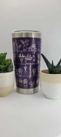 Flowers on a shelf Laser Engraved 20oz Double Wall Insulated Tumbler Travel mug,Gift for mum,daughter, sisiter