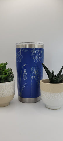 Daffodils flowers garden gift Laser Engraved 20oz Double Wall Insulated Tumbler Travel mug,