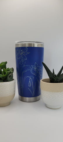 Daffodils flowers garden gift Laser Engraved 20oz Double Wall Insulated Tumbler Travel mug,