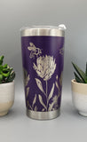 Protea Floral gift Laser Engraved 20oz Double Wall Insulated Tumbler Travel mug, Gift for mum,daughter, sister, Teacher