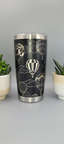 Hot air Ballon, aviator, pilot Adventure Laser Engraved 20oz Double Wall Insulated Tumbler Travel mug, Gift for dad, pilot