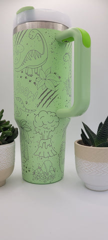 Dinosaur Boys gift 40oz Double Wall Insulated Tumbler with Handles Gift for mom, Granny, sister, Niece, Teacher gift