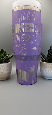 Hot Girls summer Vaccation 40oz Double Wall Insulated Tumbler with Handles Gift for mom, Granny, sister, Teacher gift