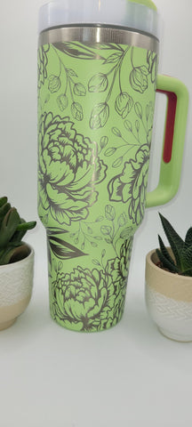 Dahlias ,Flower gift, Floral gift 40oz Double Wall Insulated Tumbler with Handles Gift for mom, Granny, sister, Niece, Teacher gift