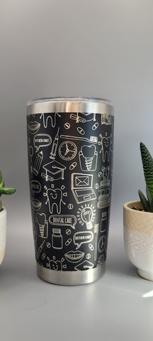 Dentist, dental nurse graduate gift medical gift Laser Engraved 20oz Double Wall Insulated Tumbler Travel mug,Seamless Tumbler ,Gift