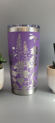 Florist, wild flowers, floral gift Laser Engraved 20oz Double Wall Insulated Tumbler Travel mug,Seamless Tumbler ,Gift