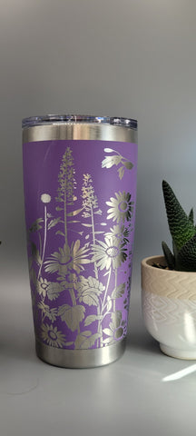 Florist, wild flowers, floral gift Laser Engraved 20oz Double Wall Insulated Tumbler Travel mug,Seamless Tumbler ,Gift