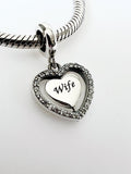 Wife Always & Forever Charm, 925 Sterling Silver, Wife Jewelry, Wife Valentines, Wife Anniversary, Wife Birthday, Wife Pendant