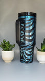 Zebra straps, Safari, Africa, Tiger stripes 40oz Double Wall Insulated Tumbler with Handles Gift for mom, sister