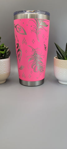 Boho, Dream catcher, Paisley Laser Engraved 20oz Double Wall Insulated Tumbler Travel mug, Gift for mum,daughter, sister