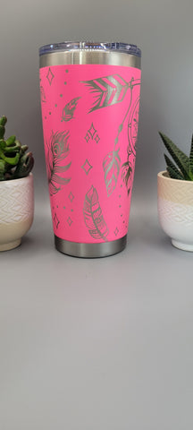 Boho, Dream catcher, Paisley Laser Engraved 20oz Double Wall Insulated Tumbler Travel mug, Gift for mum,daughter, sister