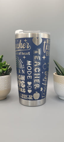 Teacher Gift, Best Teacher Laser Engraved 20oz Double Wall Insulated Tumbler Travel mug, Gift for Teacher, Leavers Gift