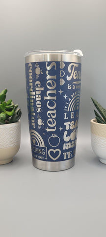 Teacher Gift, Best Teacher Laser Engraved 20oz Double Wall Insulated Tumbler Travel mug, Gift for Teacher, Leavers Gift