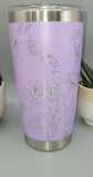 Carnations Lily Of The Valley and Violets gift Laser Engraved 20oz Double Wall Insulated Tumbler Travel mug, Gift for mum,daughter, sister