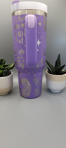 Hot Girls summer Vaccation 40oz Double Wall Insulated Tumbler with Handles Gift for mom, Granny, sister, Teacher gift