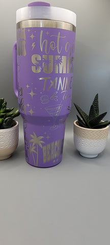 Hot Girls summer Vaccation 40oz Double Wall Insulated Tumbler with Handles Gift for mom, Granny, sister, Teacher gift