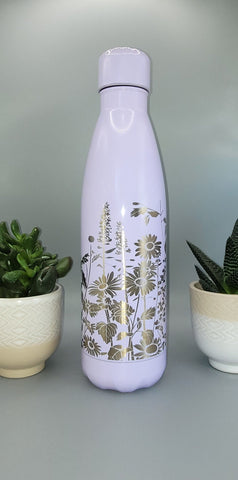 Blooming Garden water bottle full Laser Engraved 500ml Insulated Water Bottle Custom Gift for sister, daughter, mom, Granny