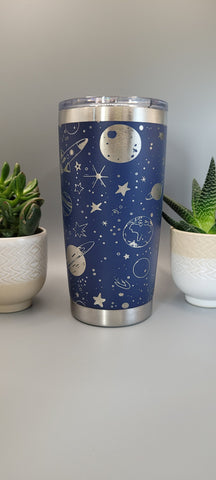 Space, Spaceman, Planets Laser Engraved 20oz Double Wall Insulated Tumbler Travel mug,Seamless Tumbler ,Gift for daughter, niece, Friend