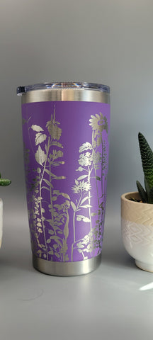 Florist, wild flowers, floral gift Laser Engraved 20oz Double Wall Insulated Tumbler Travel mug,Seamless Tumbler ,Gift