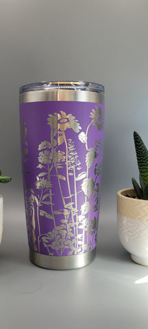 Florist, wild flowers, floral gift Laser Engraved 20oz Double Wall Insulated Tumbler Travel mug,Seamless Tumbler ,Gift