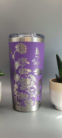 Florist, wild flowers, floral gift Laser Engraved 20oz Double Wall Insulated Tumbler Travel mug,Seamless Tumbler ,Gift