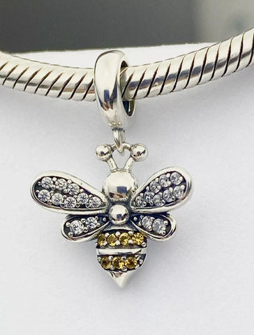 Bee Series Charm Beads Silver Bumblebee Charms 925 Silver Charm European style Bracelet , Necklace Charm, 925 Charm, Gifts for her