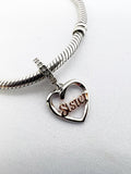 Love You Sister Charm Fits Bracelets, 925 Sterling Silver, Sister Sister Jewelry, Sister Sister Gift, Sister Birthday Gift Keepsake