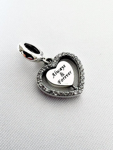 Wife Always & Forever Charm, 925 Sterling Silver, Wife Jewelry, Wife Valentines, Wife Anniversary, Wife Birthday, Wife Pendant