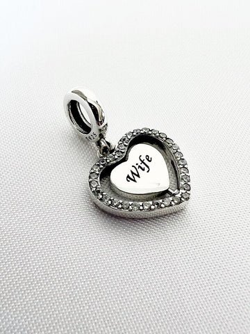 Wife Always & Forever Charm, 925 Sterling Silver, Wife Jewelry, Wife Valentines, Wife Anniversary, Wife Birthday, Wife Pendant