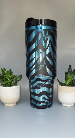 Zebra straps, Safari, Africa, Tiger stripes 40oz Double Wall Insulated Tumbler with Handles Gift for mom, sister