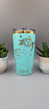 Turtle and octopus, under the sea Laser Engraved 20oz Double Wall Insulated Tumbler Travel mug,Seamless Tumbler ,Gift for daughter, niece