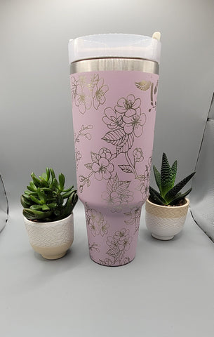 Cherry blossoms gift 40oz Double Wall Insulated Tumbler with Handles Gift for mom, Granny, sister, Niece, Teacher gift,