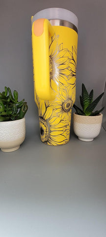 Sunflowers, Garden gift, Floral gift blossoms gift 40oz Double Wall Insulated Tumbler with Handles Gift for mom, Granny, sister, Niece