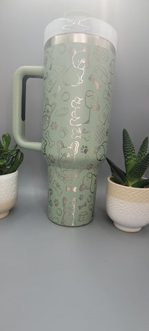 French Bulldog, Frenchie, dog mom, dog lover 40oz Double Wall Insulated Tumbler with Handles Gift for mom, Granny, sister, Niece