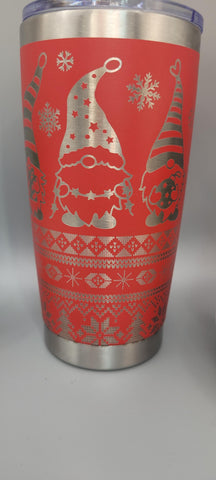 Gongs gnomes, Christmas, Ugly jumper design 20oz Double Wall Insulated Tumbler Travel mug Custom Seamless Tumbler,