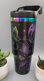 Butterflies, butterfly garden Laser Engraved 30oz Double Wall Insulated Tumbler Custom Seamless Tumbler