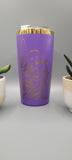 Cala lilly, lillies purple and gold Laser Engraved 20oz Double Wall Insulated Tumbler Travel mug,Seamless Tumbler ,Gift for daughter, niece