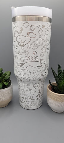 Grey hound, whippet Dog 40oz Double Wall Insulated Tumbler with Handles Gift for mom, Granny, sister, Niece