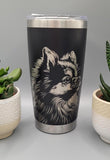 Pomeranian, dog Laser Engraved 20oz Double Wall Insulated Tumbler Travel mug, Seamless Tumbler ,Gift for mum