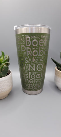 South African slang Laser Engraved 20oz Double Wall Insulated Tumbler Travel mug,Seamless Tumbler ,Gift for mum