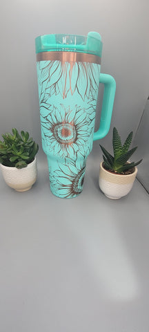 Sunflowers, Garden gift, Floral gift blossoms gift 40oz Double Wall Insulated Tumbler with Handles Gift for mom, Granny, sister, Niece