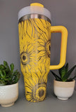 Sunflowers 40oz Double Wall Insulated Tumbler with Handles Gift for mom, Granny, sister, Niece