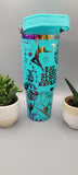 Dance, dancing teal and rainbow Laser Engraved 30oz Double Wall Insulated Tumbler Custom Seamless Tumbler