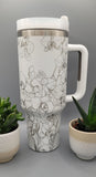 Orchids, flowers, floral 40oz Double Wall Insulated Tumbler with Handles Gift