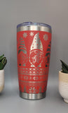 Gongs gnomes, Christmas, Ugly jumper design 20oz Double Wall Insulated Tumbler Travel mug Custom Seamless Tumbler,